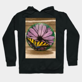 Purple Daisy and Butterfly Hoodie